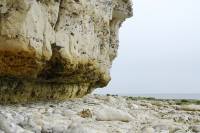 Erosion par dissolution de la craie - encoche d'érosion à marée basse
